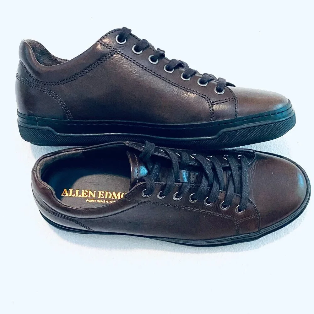 Allen Edmonds leather sneaker Men's 7 1/2 brown Porter Derby lace up low top